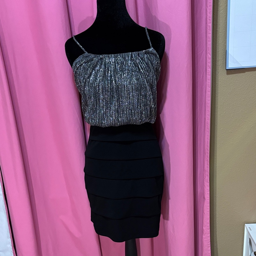 Sweet Storm Black and Silver Dress